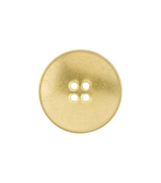 La Mode 1 1/8" Gold Flat Round 4 Hole Buttons 2pk, , hi-res, image 2
