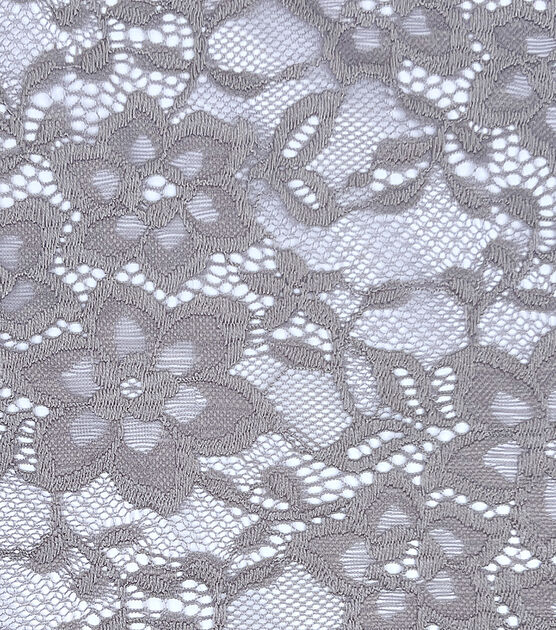 Gray Stretch Floral Lace Fabric by Sew Sweet | JOANN