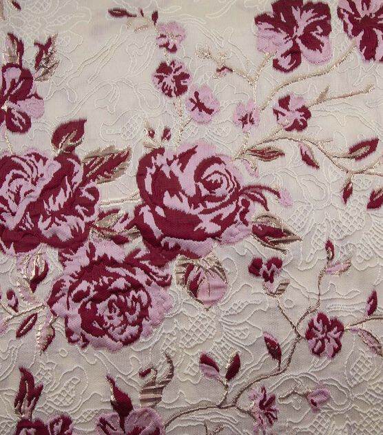 Yaya Han Pink Floral Brocade Fabric