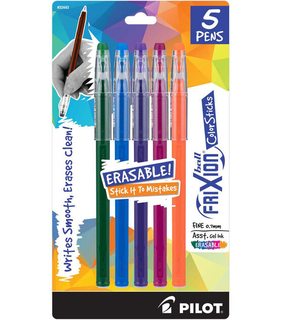 Pilot Frixion 0.5mm X-fine Point Erasable Gel Pens - 6 Color Pouch Pack