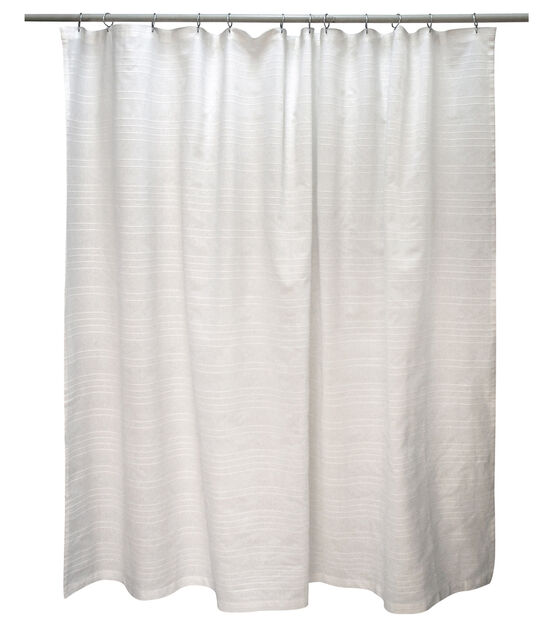 Maranhao patterned shower curtain white printed La Redoute Interieurs