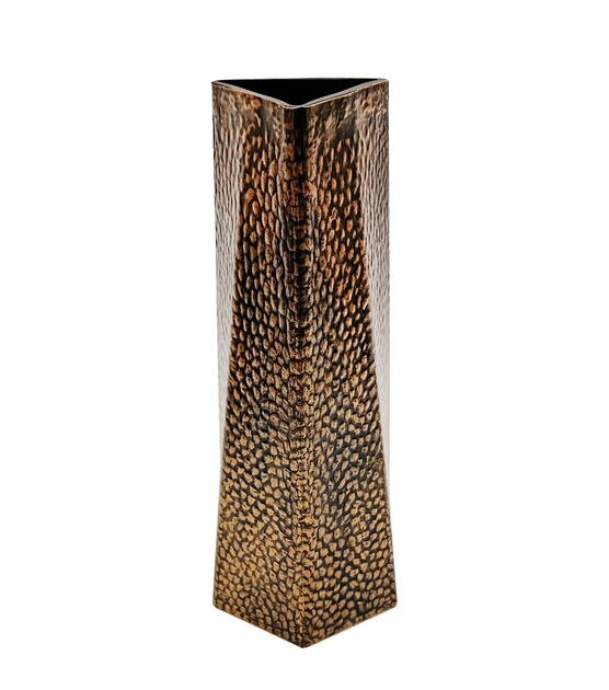 11" Bronze Glass Slanted Cube Vase by Bloom Room