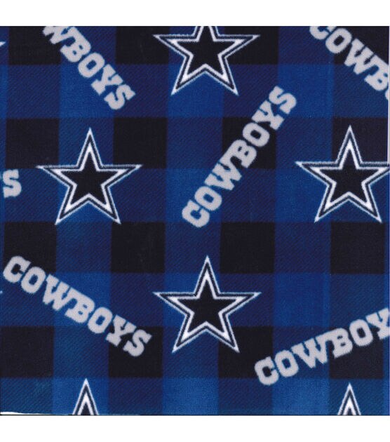 Fabric Traditions Dallas Cowboys Fleece Fabric Buffalo Check