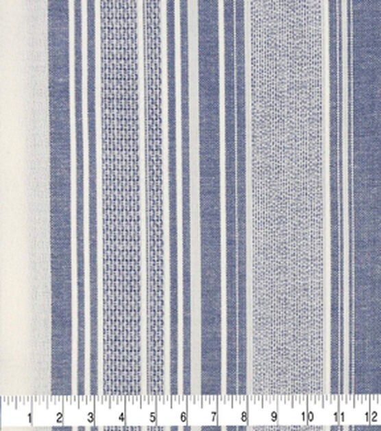 Cotton Fabric 42'' Blue & White Variegated Stripe