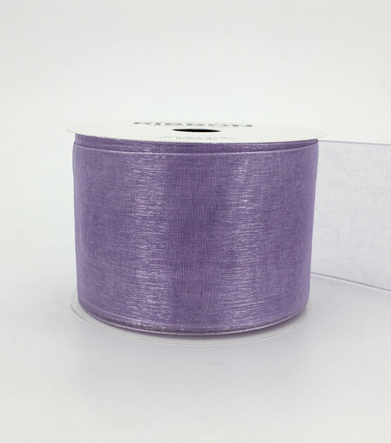 Jo-Ann Stores NOS Oragandy Purple Iridescent Ribbon Spool 5 Yards