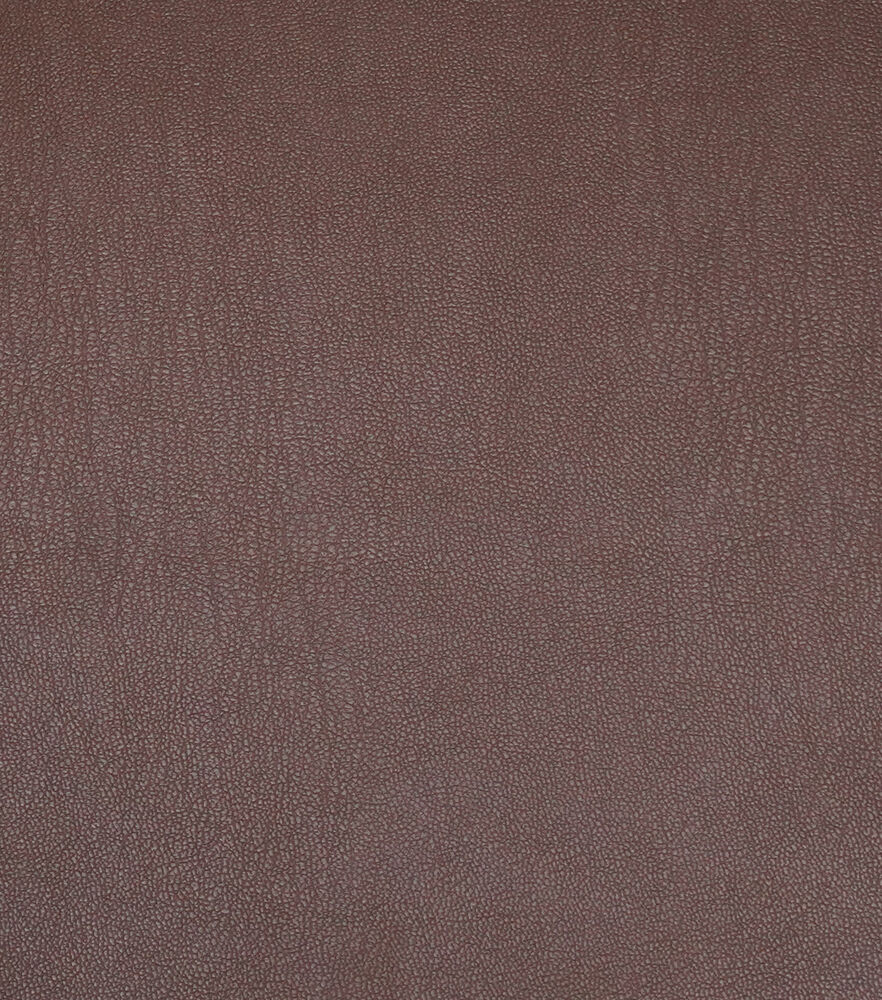 Solid Faux Leather Fabric, Dark Brown, swatch, image 4