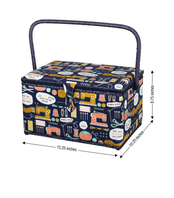 SINGER Extra Large Sewing Quotes Print Sewing Basket, , hi-res, image 4