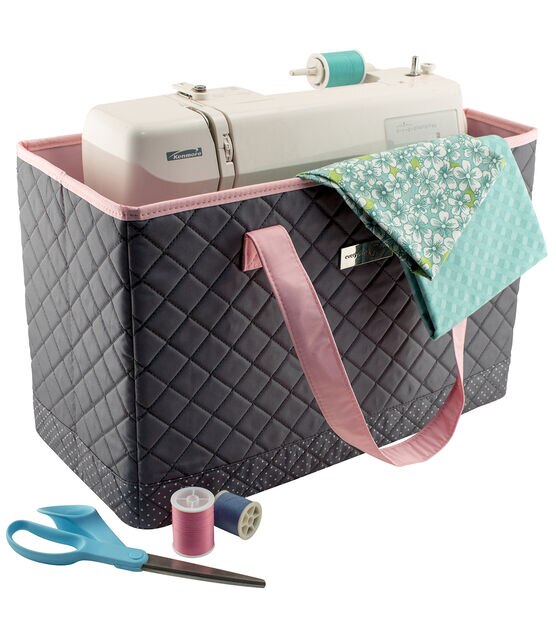 Everything Mary 17 Gray Quilted Sewing Machine Carrying Case