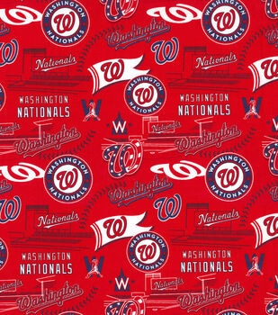 Fleece Washington Nationals Red MLB Baseball Fleece Fabric 