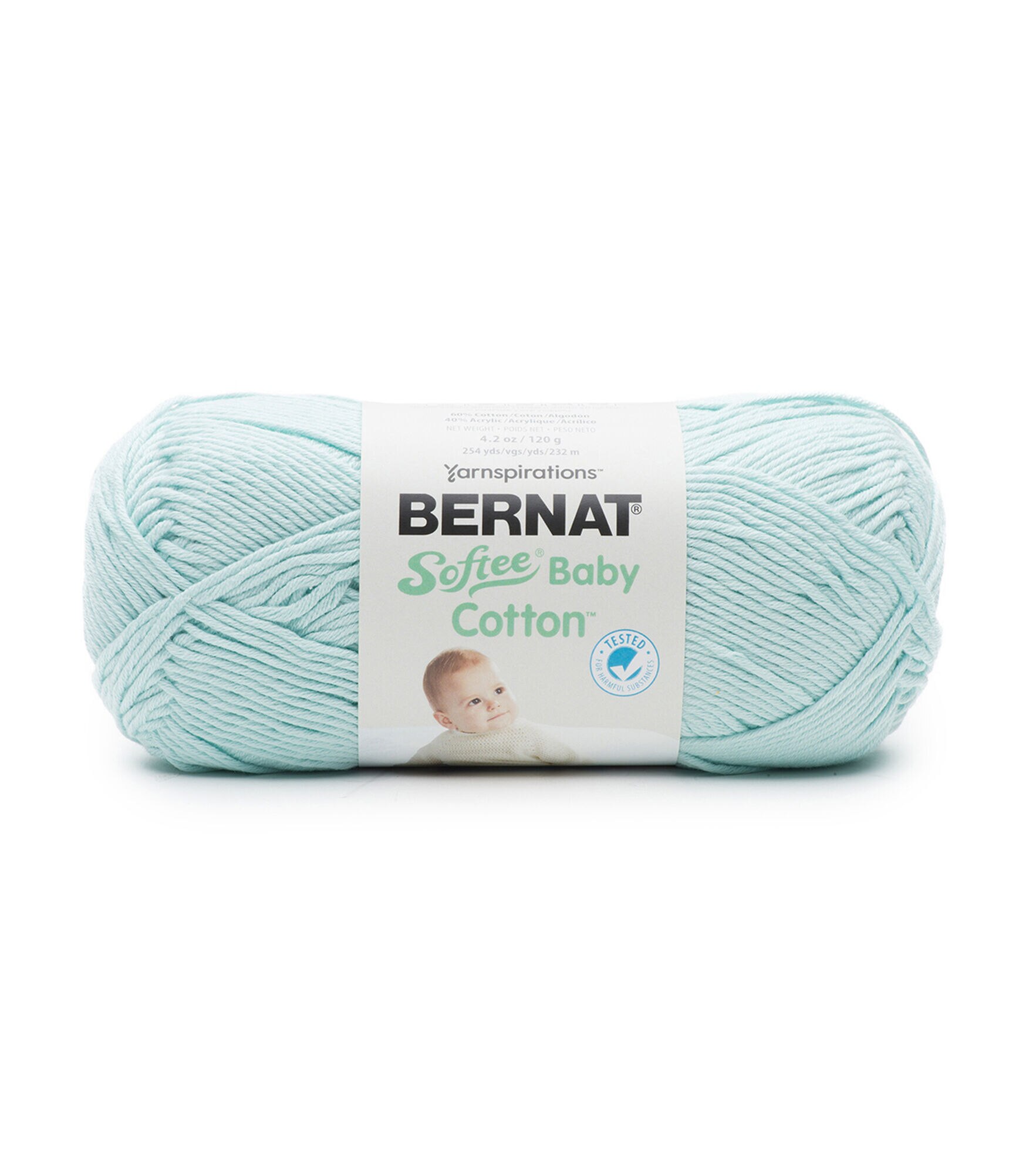 Bernat Softee Baby 254yds Loght Weight Cotton Blend Yarn, Aqua Mist, hi-res