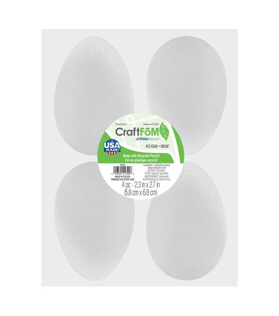 FloraCraft 3" White CraftFoM Egg 4ct