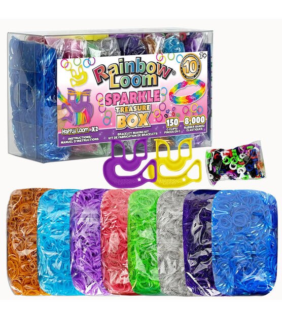 Lot 4 Rainbow Finger Loom Party Pack Rubber Band Bracelet Maker Kit W/glow  Bands for sale online