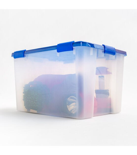 Iris 18.5 Gallon Element Resistant Plastic Storage Boxes With Lid 3pk, , hi-res, image 5