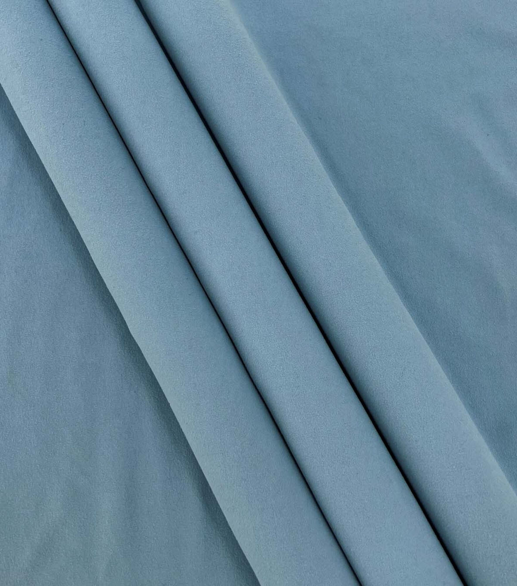 Solid Recycled Double Brush Jersey Knit Fabric, Blue, hi-res