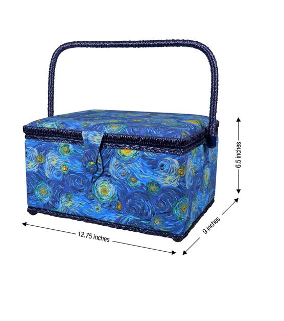 SINGER Large Swirls Print Sewing Basket 11.53"x6.5", , hi-res, image 6