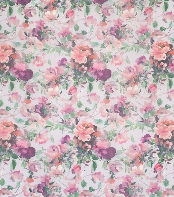 Pink Bouquet Floral Print Organza Fabric by Sew Sweet