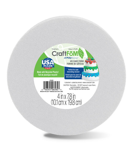 Floracraft Styrofoam 2 7/8 X 5 7/8 Cone, White, Make It Fun Craft Supply 