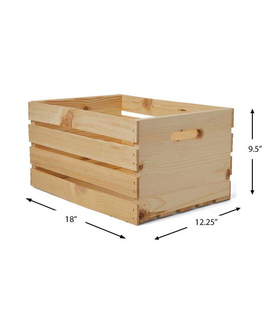 18" x 12" Wood Crate by Happy Value, , hi-res, image 4