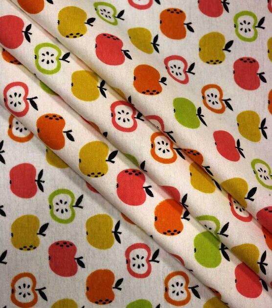 Apples On White Super Snuggle Flannel Fabric, , hi-res, image 2