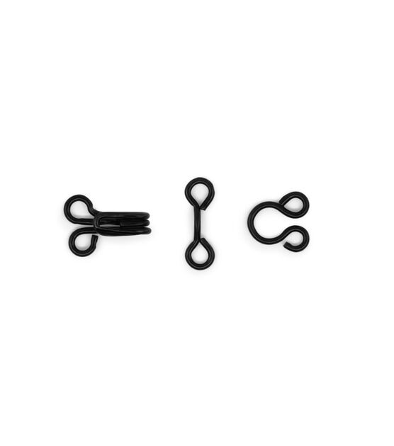 Dritz Hooks & Eyes, Size 3, Black - 14 count