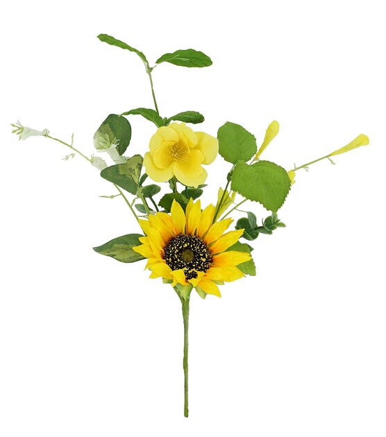 11" Summer Yellow Sunflower Pick by Bloom Room