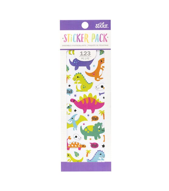 American Crafts Stickerbook Dinosaur