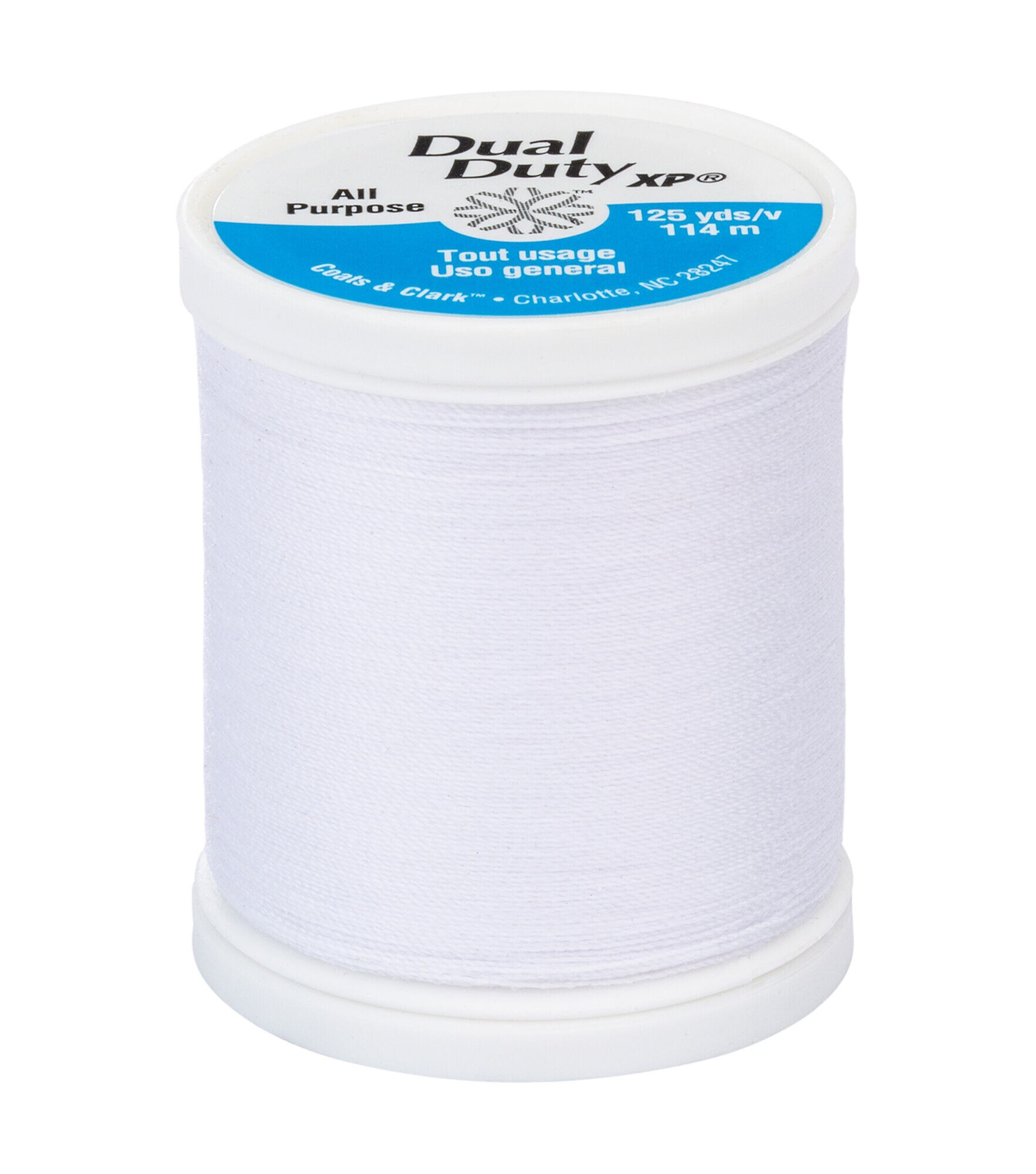 Coats & Clark 125yd Dual Duty XP 35wt General Purpose Thread, #100dd White, hi-res