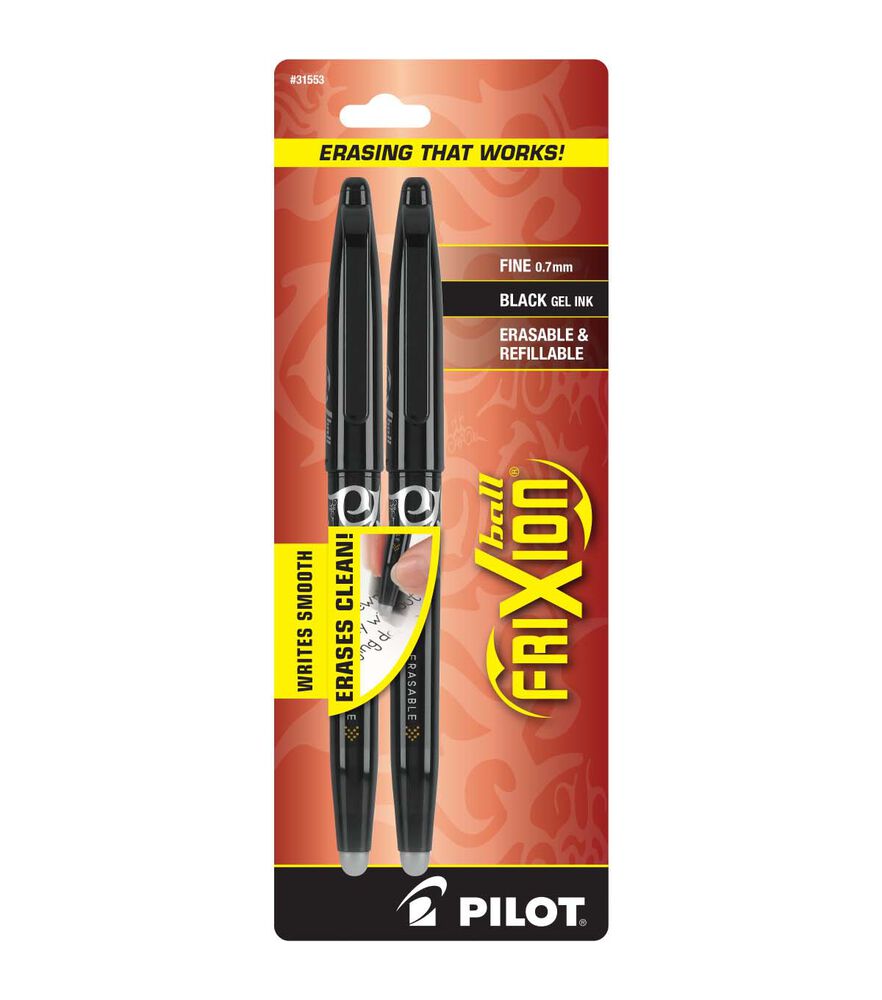 Pilot FriXion Ball Erasable Gel Ink Pen 2pk, Black, swatch