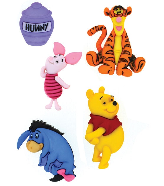 Dress It Up 5ct Disney Winnie the Pooh Novelty Buttons, , hi-res, image 2