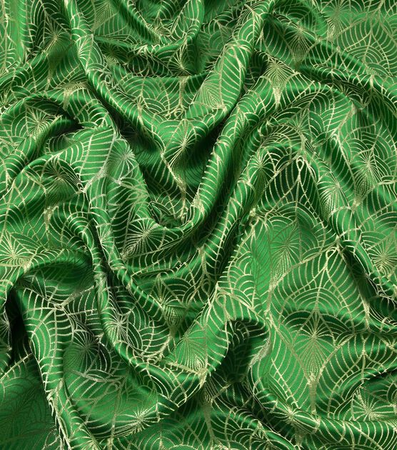 Yaya Han Cosplay Collection Green with Gold Satin Brocade Apparel Fabric, , hi-res, image 2