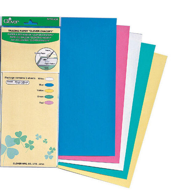 Clover Chacopy Tracing Paper - 12 x 10 - 5/Pack - Assorted Colors - WAWAK  Sewing Supplies