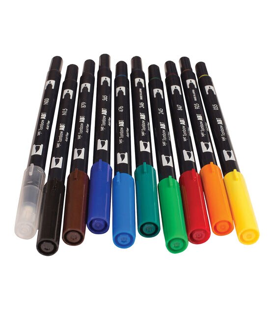 Tombow : Dual Tip Blendable Brush Pens : Primary Colors : Pack Of 6