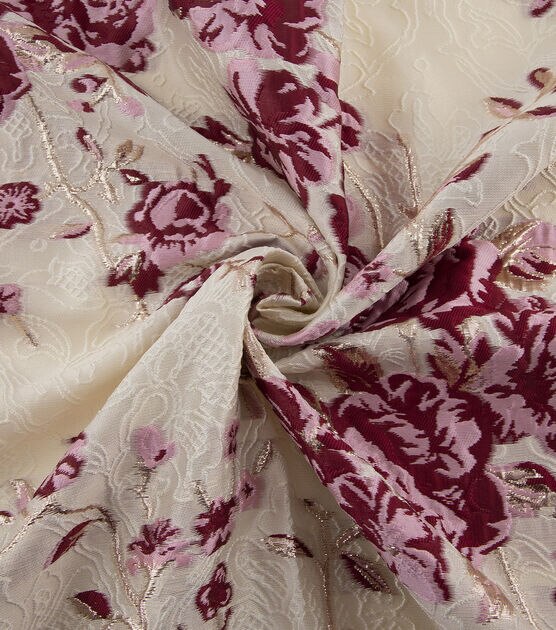 Yaya Han Pink Floral Brocade Fabric, , hi-res, image 5