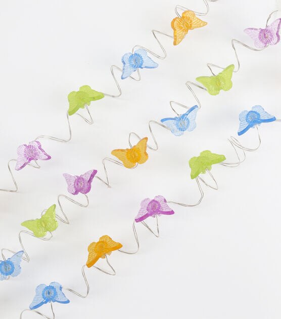 9' Spring Multicolor Butterflies String Lights by Place & Time, , hi-res, image 3