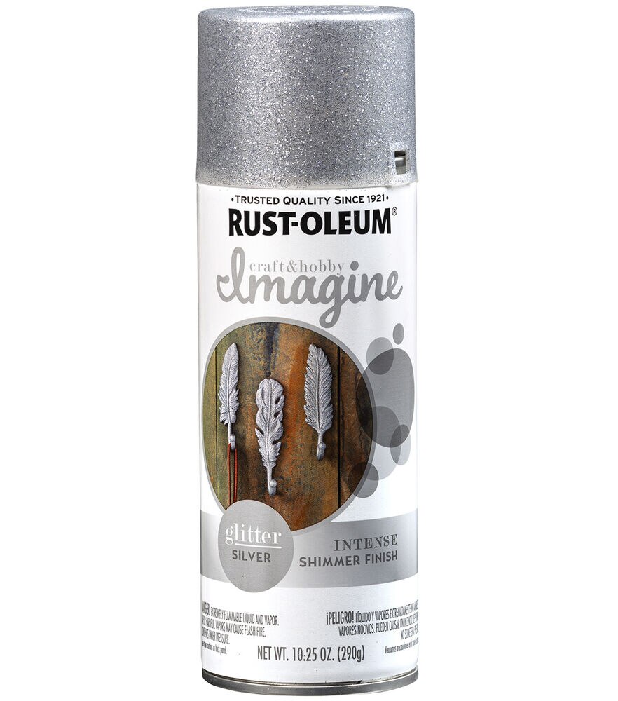 Rust Oleum Imagine Glitter Spray Paint, Silver, swatch