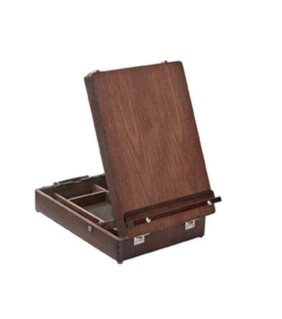 Kingart Wooden Art Box Tabletop Easel - Espresso