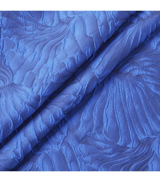 Reem Acra Blue Duchess Cloque Fabric, , hi-res, image 2