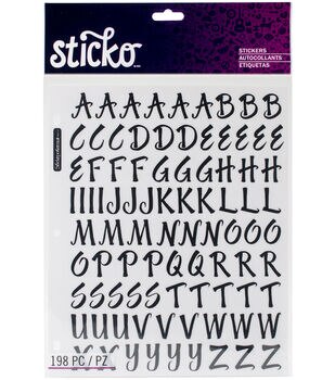 Sticko 161 pk Small Brush Stroke Alphabet Stickers Gold Foil