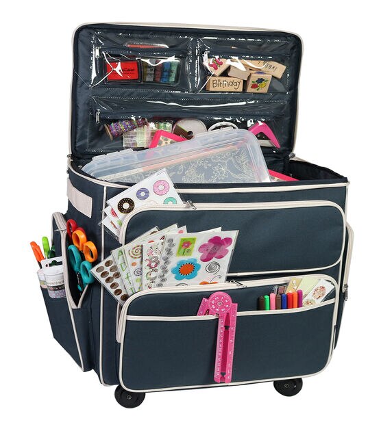 Jo-Ann Scrapbook Companion Rolling Scrapbook Storage Tote Craft