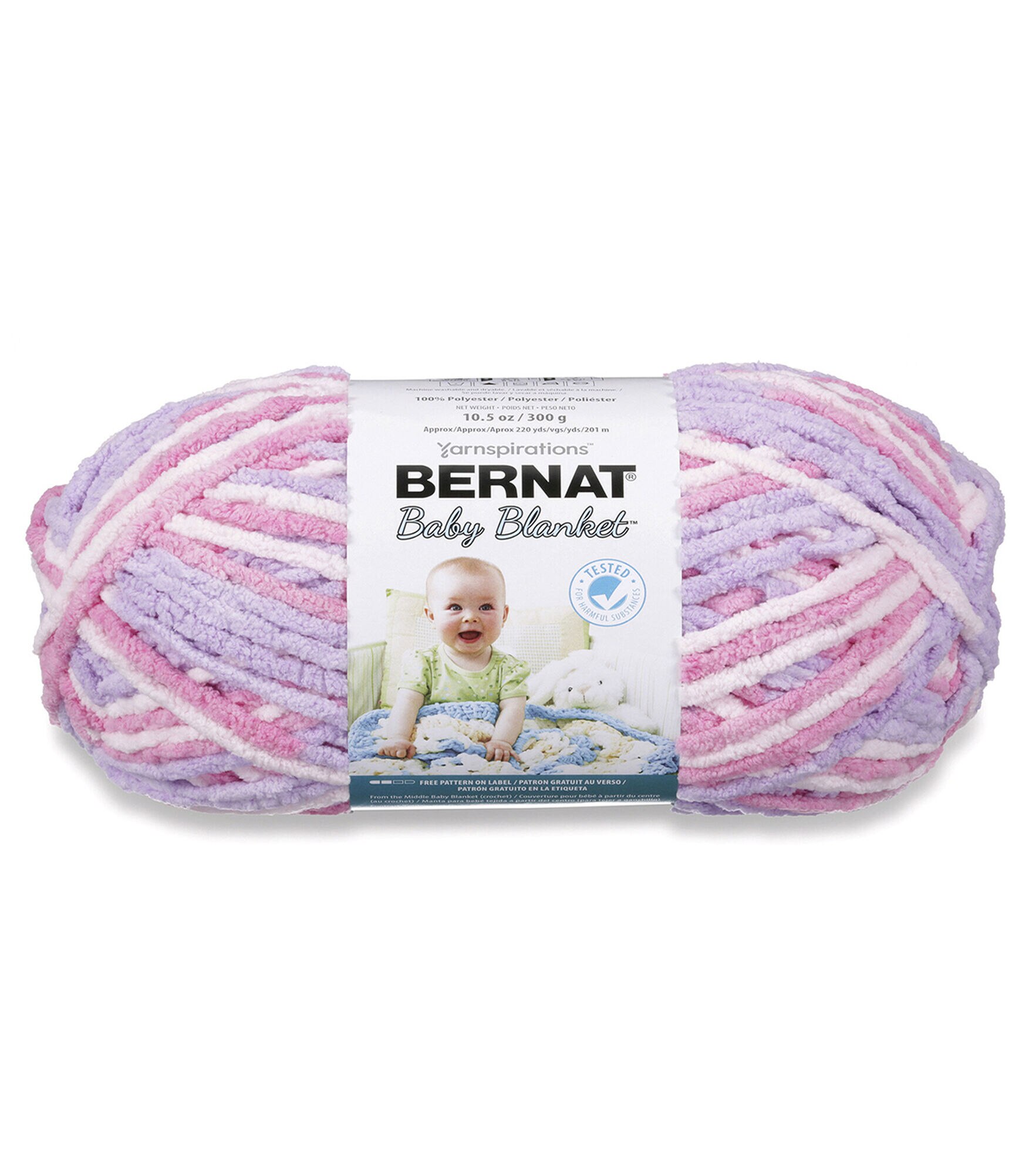Bernat Baby Blanket 220yds Super Bulky Polyester Variegated Yarn, Pretty Girl, hi-res
