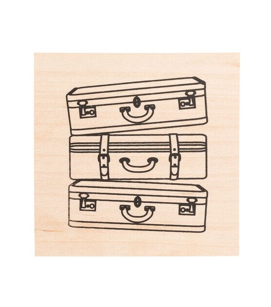 American Crafts Wooden Stamp Suitcases
