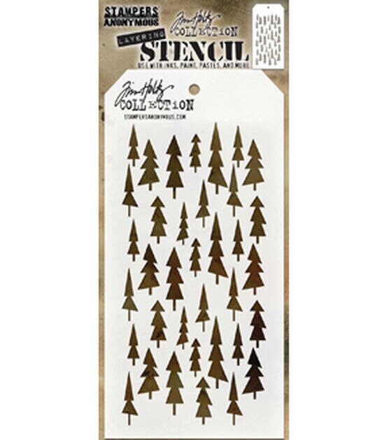 Tim Holtz 4" x 8.5" Tree Lot Layered Layered Stencil, , hi-res, image 2