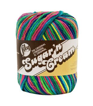 Spinrite Lily Sugar'n Cream Solids Super Size Yarn, Yellow