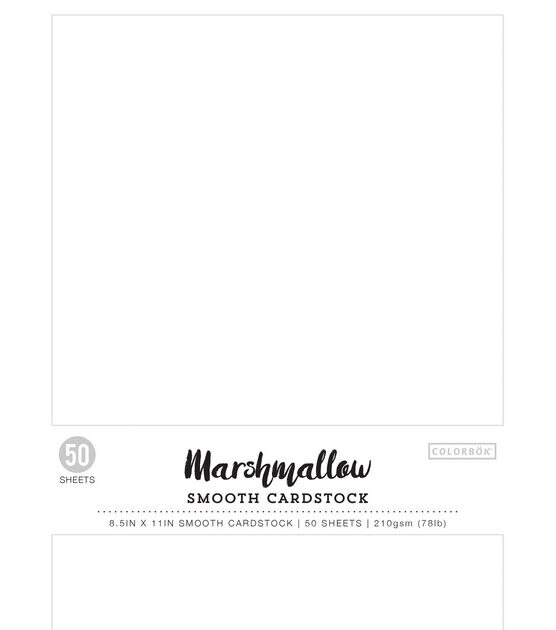 Colorbok 78lb Smooth Cardstock 8.5X11 50 Pkg Marshmallow