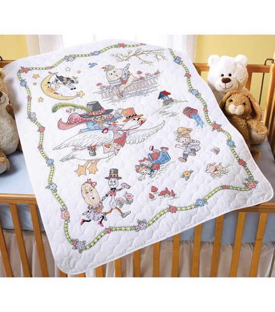 Rocking Horse Baby Stamped Cross Stitch Quilt Kit - Bed Bath & Beyond -  3344214