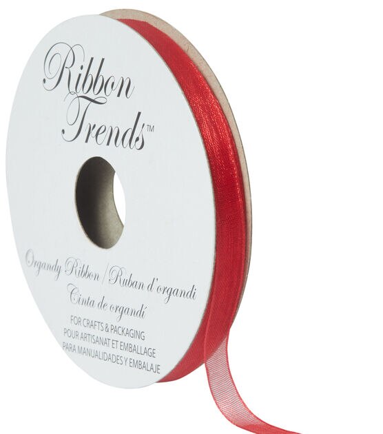 Ribbon Trends Organdy Ribbon 1/4'' Red Solid