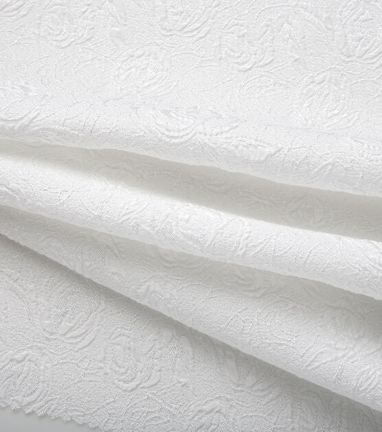 Bridal White Small Rose Jacquard Bridal Collections Fabric | JOANN