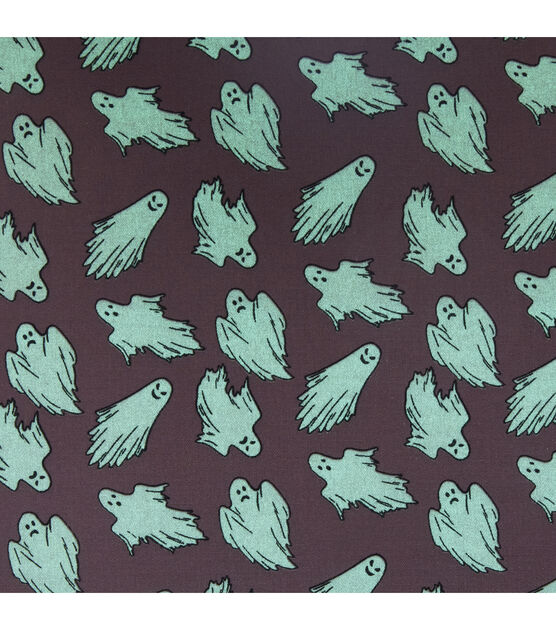 Glow in the Dark Halloween Mini Ghosts Pink Cotton Fabric, , hi-res, image 4