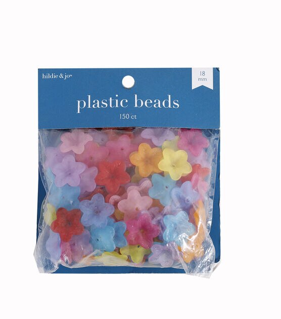 18mm Multicolor Plastic Flower Petal Beads 150pc by hildie & jo