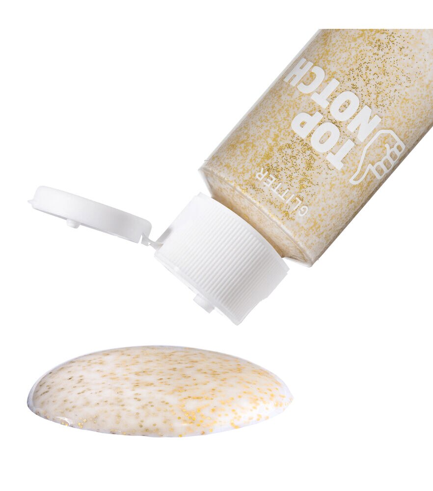 2oz White Glitter Acrylic Craft Paint by Top Notch, Gold, swatch, image 13